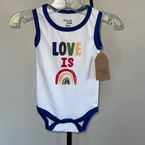 NEW CHICK PEA Rainbow Sleeveless Infant Baby Onesie 3-6 Months Pride Love NWT - Picture 1 of 7